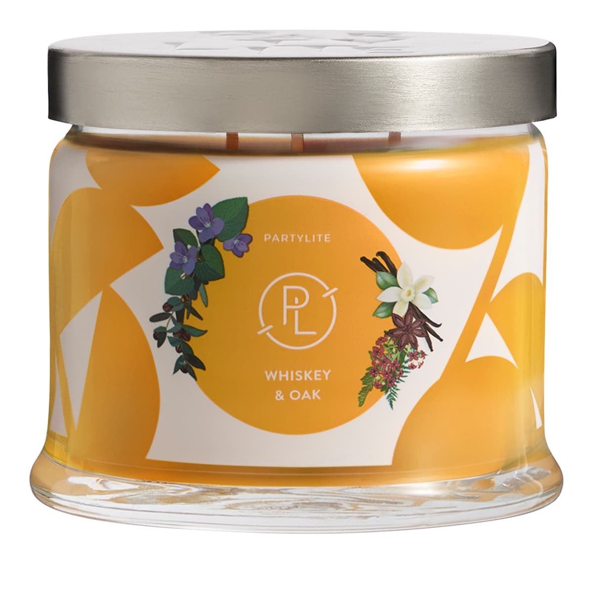 Whiskey & Oak 3-Wick Jar Candle against a white background.